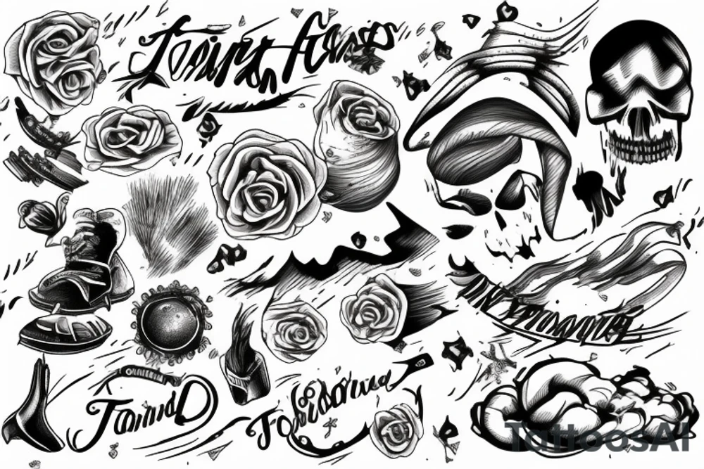 F% tornado touching down in a field tattoo idea