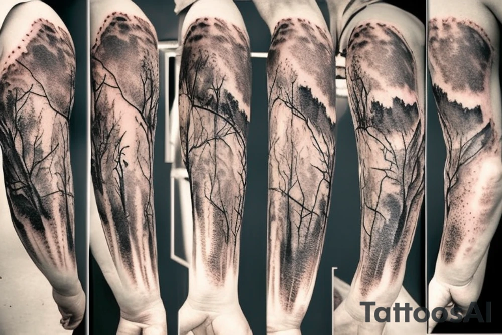 F5 tornado touching down in a field tattoo idea