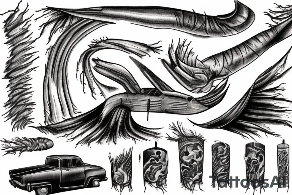 F5 tornado touching down in a field tattoo idea