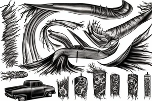 F5 tornado touching down in a field tattoo idea