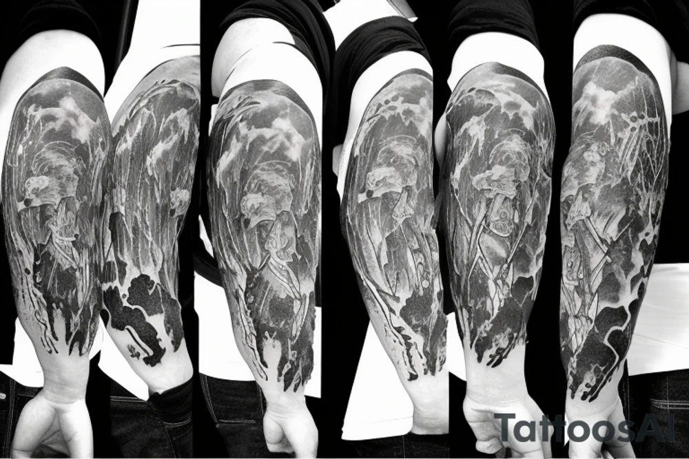 F5 tornado touching down in a field tattoo idea