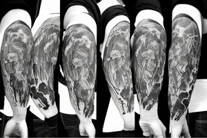 F5 tornado touching down in a field tattoo idea