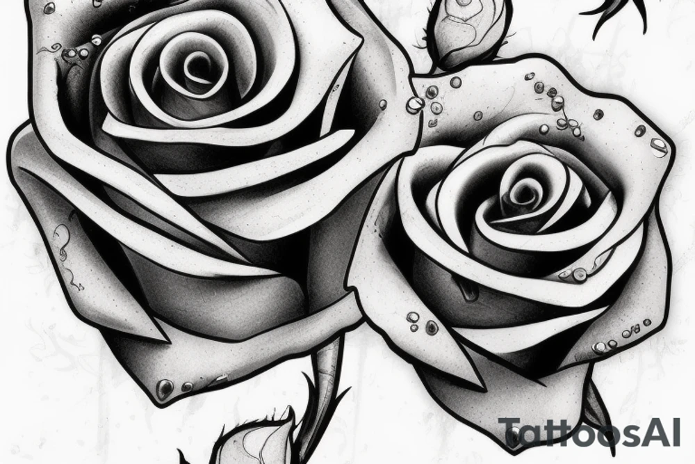 sword piercing rose tattoo idea