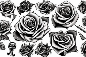 a sword piercing througha rose tattoo idea