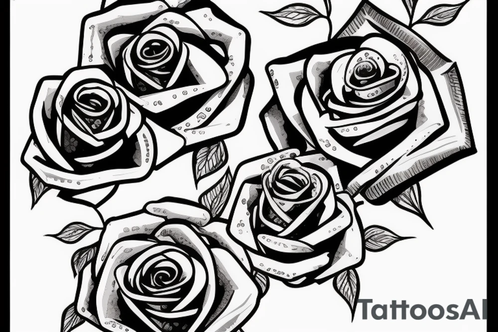 a sword piercing througha rose tattoo idea
