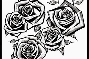 a sword piercing througha rose tattoo idea