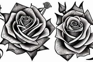 a sword piercing througha rose tattoo idea