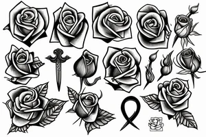 a sword piercing througha rose tattoo idea