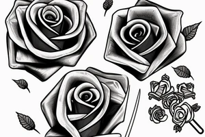a sword piercing througha rose tattoo idea