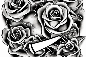 a sword piercing througha rose tattoo idea