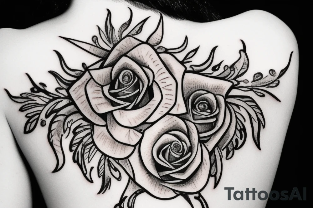 a sword piercing througha rose tattoo idea