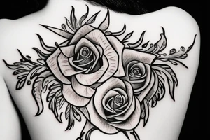 a sword piercing througha rose tattoo idea