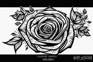 a sword piercing througha rose tattoo idea