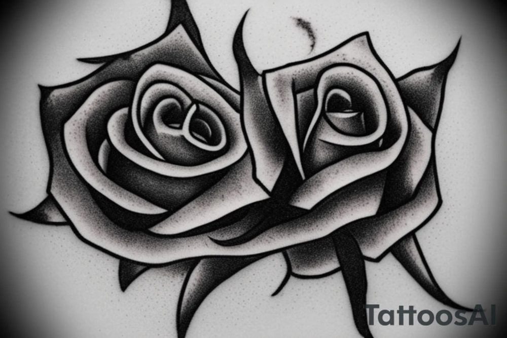a sword piercing througha rose tattoo idea