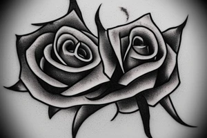a sword piercing througha rose tattoo idea