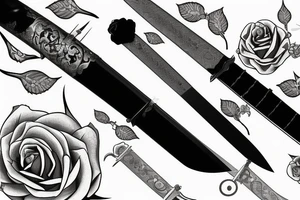 a sword piercing througha roseKATANA ROSE tattoo idea