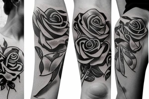 a sword piercing througha roseKATANA ROSE tattoo idea