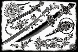 a sword piercing througha roseKATANA ROSE MORE SWORD tattoo idea