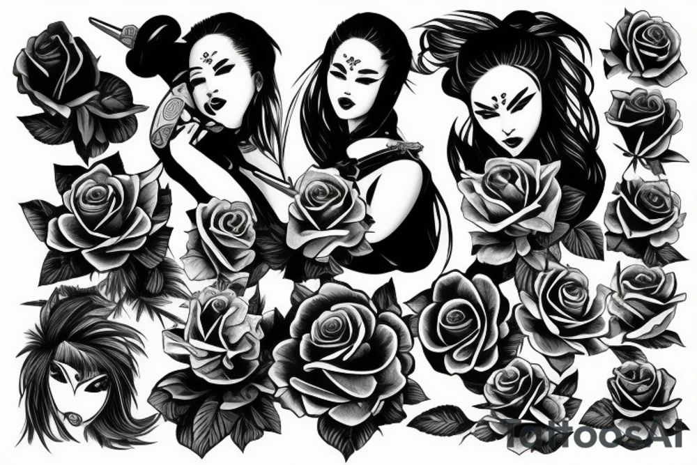 ROSE KATANA tattoo idea
