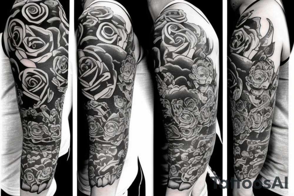 ROSE KATANA RIGHT ARM tattoo idea