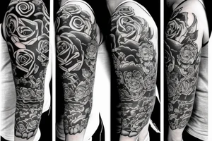 ROSE KATANA RIGHT ARM tattoo idea
