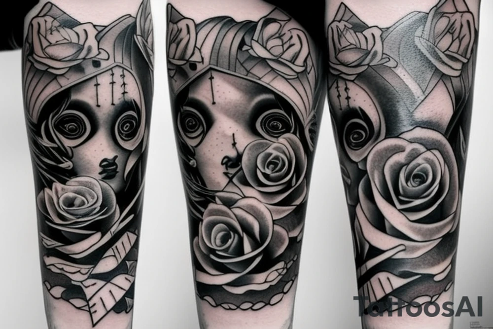 ROSE KATANA RIGHT ARM tattoo idea