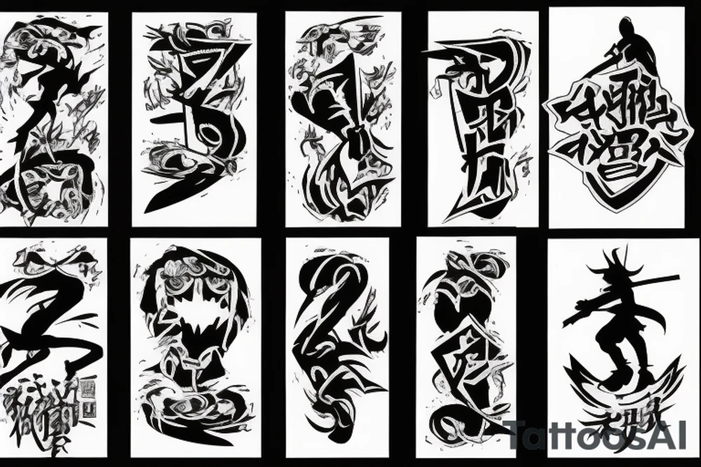 ninja style signs tattoo idea