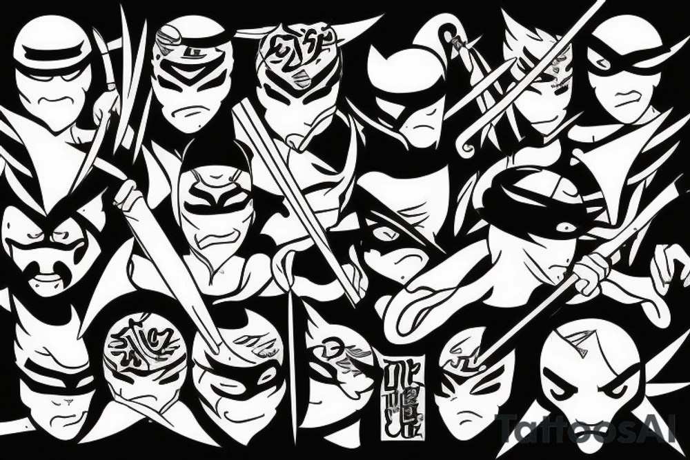 ninja style signs tattoo idea