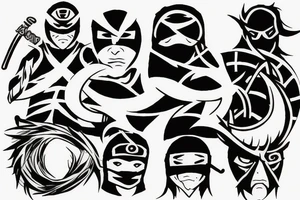 ninja style signs tattoo idea