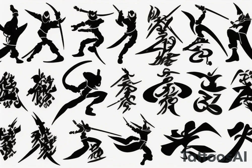 ninja style signs tattoo idea