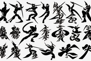 ninja style signs tattoo idea