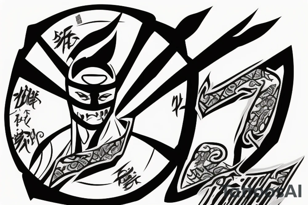 ninja style signs for neck tattoo idea