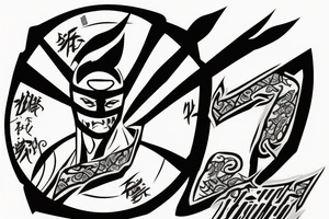 ninja style signs for neck tattoo idea