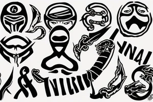 ninja style signs for neck reaa tattoo idea