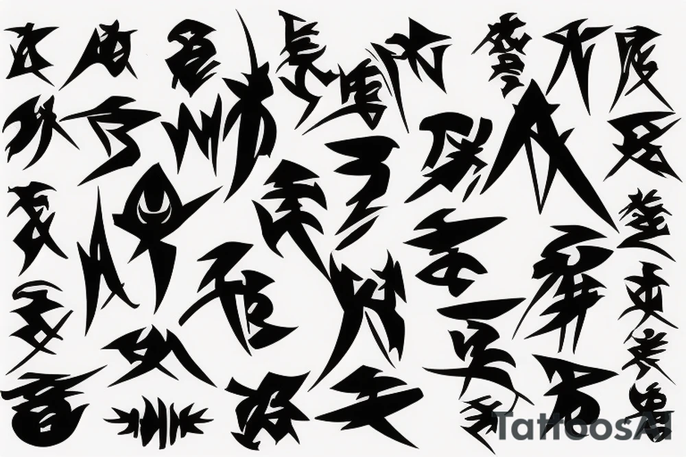 ninja style signs for neck reaa tattoo idea