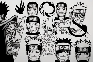 nARUTO ninja style signs for neck area tattoo idea