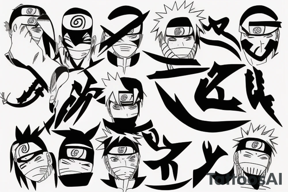 nARUTO ninja style signs for neck area

more tattoo idea