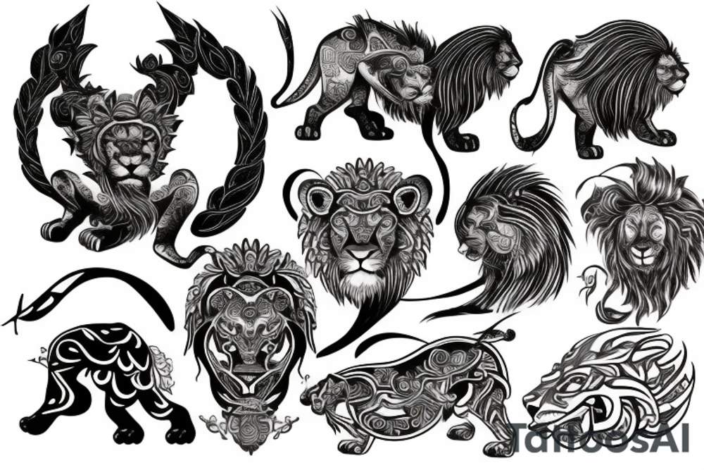 lion god symbolic tattoo idea