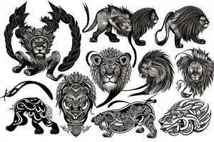 lion god symbolic tattoo idea