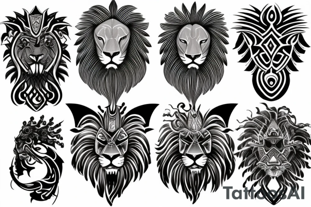lion god symbolic tattoo idea