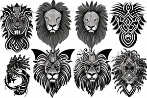 lion god symbolic tattoo idea