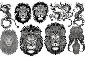 lion god symbolic tattoo idea