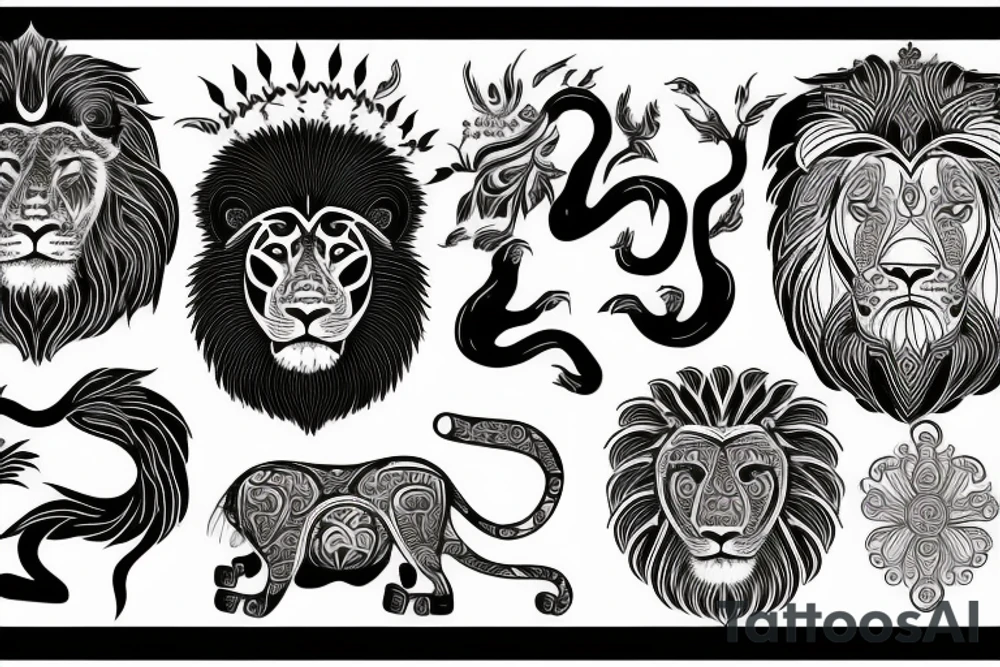 lion god symbolic tattoo idea