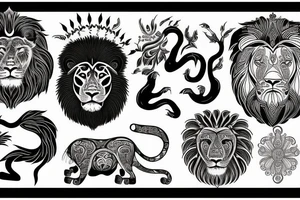 lion god symbolic tattoo idea
