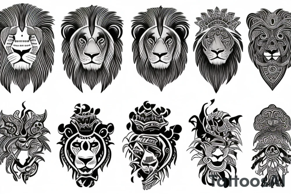 lion god symbolic tattoo idea