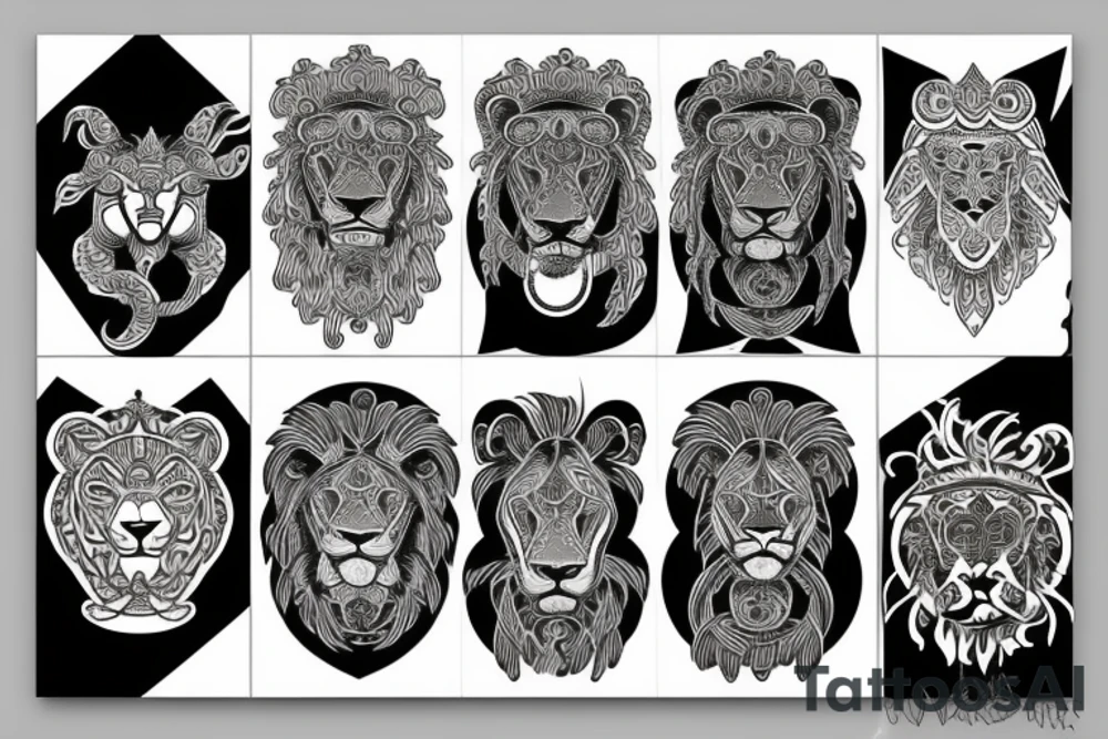 lion god symbolic tattoo idea