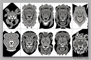 lion god symbolic tattoo idea