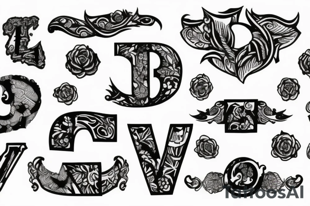 XV letter tattoo idea