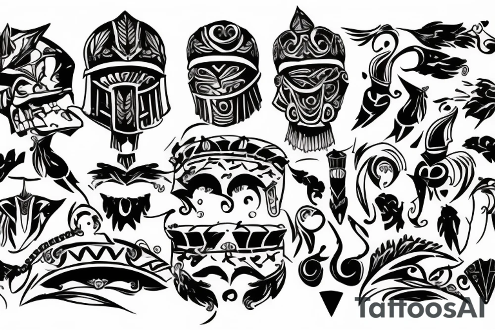 gladiator black tattoo idea