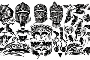gladiator black tattoo idea